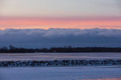 South shore of the Bay of Quinte under pastel skies