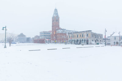 City Hall in light snow 2020 January 5