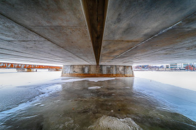 Underneath the Wilbur C. Purcell Bridge