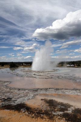 Yellowstone NP - 2nd eruption of Great Fountain Geyser, the 3rd geyser in height in Yellowstone