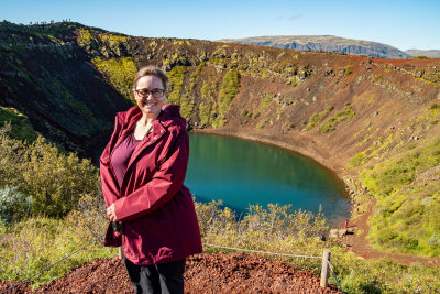 Dana at the Kerid Crater