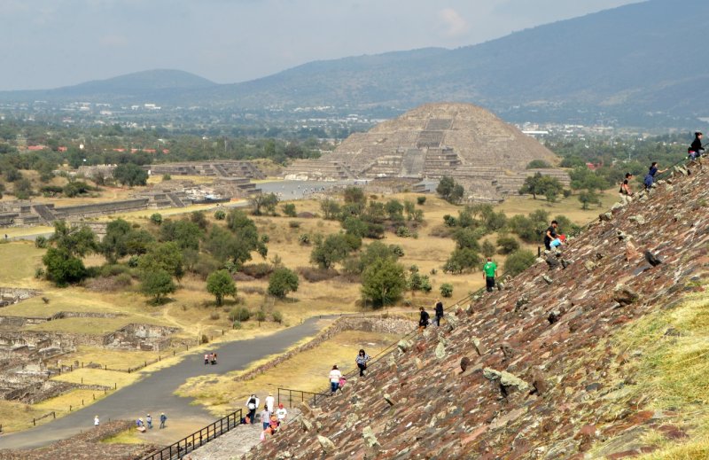 Climbing to the Pyramid of the Sun