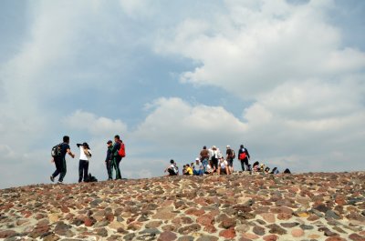 On top of the Pyramide of the Sun