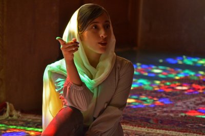 Girl in Nasir-ol-Molk Mosque - Shiraz