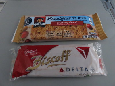 Delta Airlines snack in first class New York City to St Louis