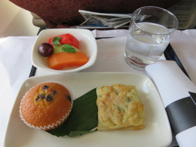 Garuda Airlines snack in business class Bali to Yogyakarta