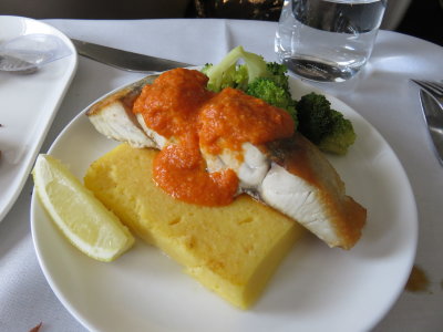 Qantas business class Sydney to Jakarta part of meal