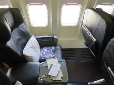 Malaysian Airlines business class seat Kuala Lumpur to Bangkok flight