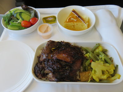 Malaysian Airlines business class meal Kuala Lumpur to Bangkok flight