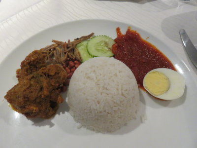 Malaysian Airlines breakfast at first class lounge Kuala Lumpur airport