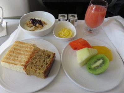 Malaysian Airlines business class part of meal