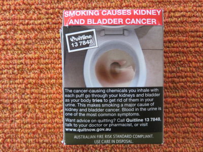 Australian Marlboro Red cigarette packet back