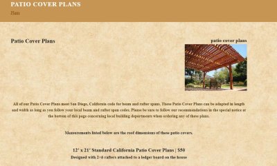 Free patio cover plans