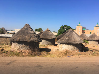 Huts on the way to Bamako, Guinea