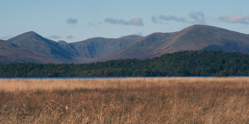 Glen Luss hills from Ring Point at RSPB Loch Lomond