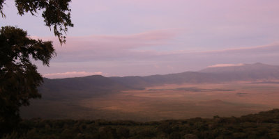 Sunrise on the crater from the Sopa Lodge