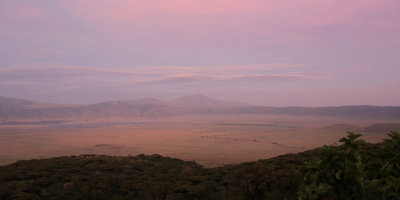 Sunrise on the crater from the Sopa Lodge