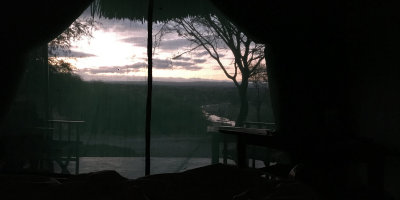 Sunrise from my room/tent at Tarangire Safari Lodge