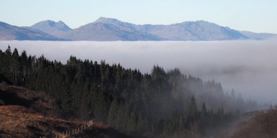 Fog filling the Loch Lomond basin