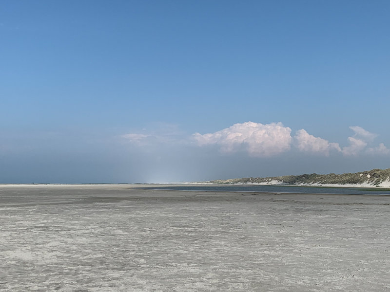 zeemist over het strand