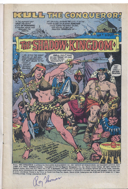 Kull the Conqueror Page One Signed