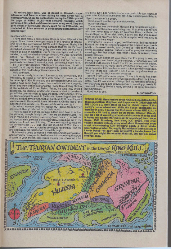 Kull the Conqueror Letters Page Two