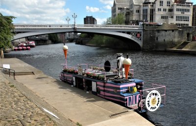 Ice Cream narrowboat. York