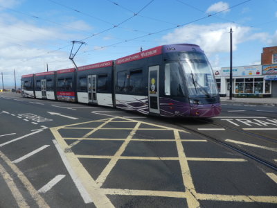 Bombardier Flexity2 011 @ Fleetwood Ferry Leaving