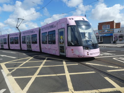 Bombardier Flexity2 003 @ Fleetwood Ferry Leaving