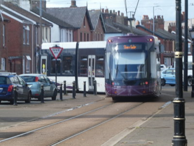 Bombardier Flexity2 017 Leaving Fleetwood Ferry Heading to Star Gate
