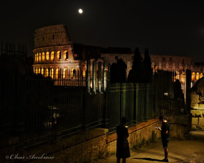 Another View of the Moon Over the Colosseum