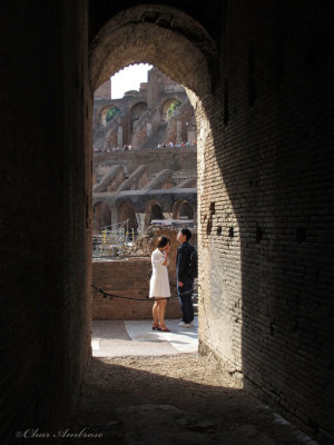 Tourists Inside the Colosseum