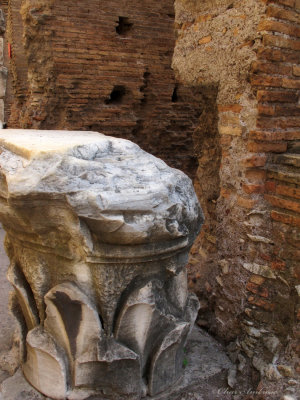 Stonework inside the Colosseum