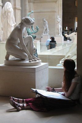 People at Louvre Exhibit