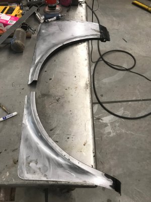 Beginning of widebody conversion at Traditional Metalcrafters