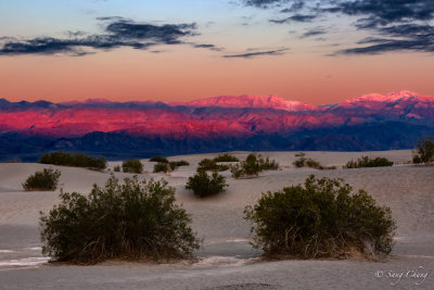 dawning at Sand Dunes of Death Valley