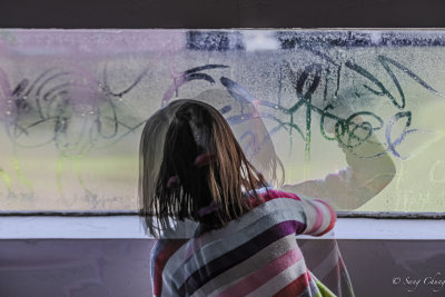 Graffiti on Steamy Window at Emeryville