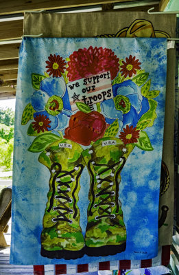 One of many flags displayed.