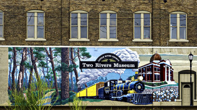 Mutal on the front of the Two Rivers Museum