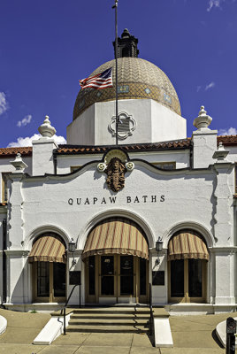 The entrance to Quapaw bath house (still in operation)