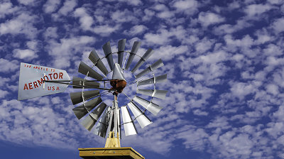 Aermotor windmill.  Made in San Angelo, TX.
