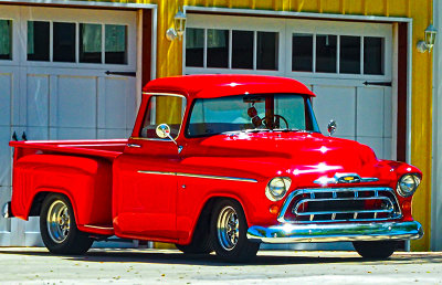 Red Chevrolet P/U .( 1955-57)  