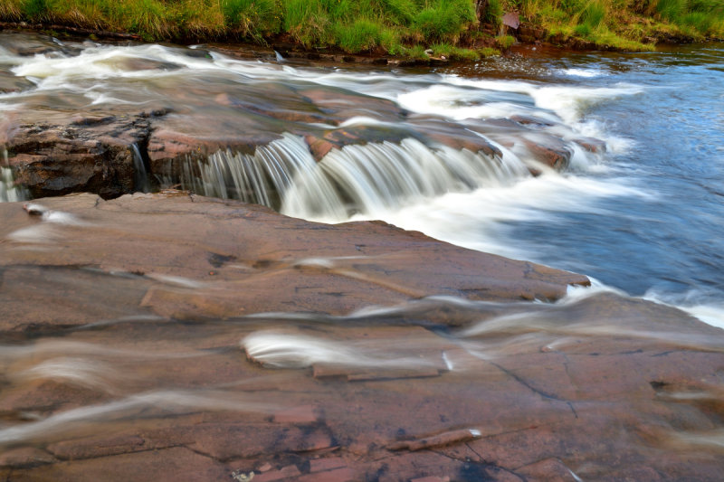 Sandstone river bed of the Afon Llia.