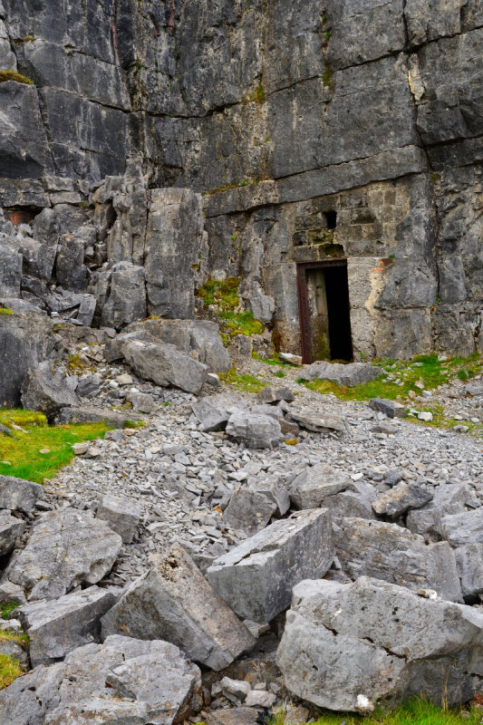 Room cut into the rock face.