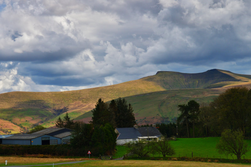 Llanilltyd Farm with Pen-y-Fan as a backdrop.