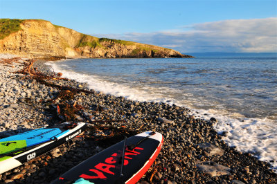 Paddle boards, Dunraven Bay.