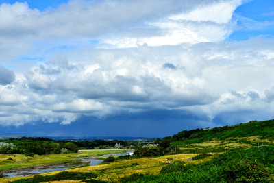 River Ogmore with storm clouds.