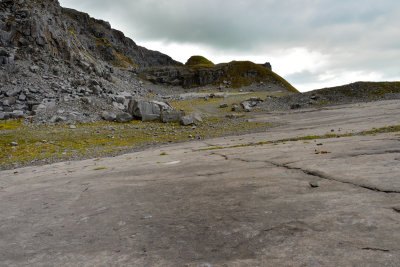 Top of a layer of strata and full of fossils.