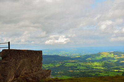 Top of a kiln with Carmarthenshire as a background.