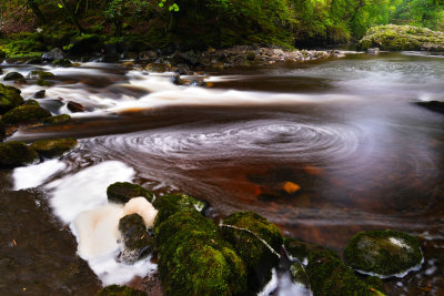 Afon Nedd Fechan at the Farewell Rock, Pontneddfechan.